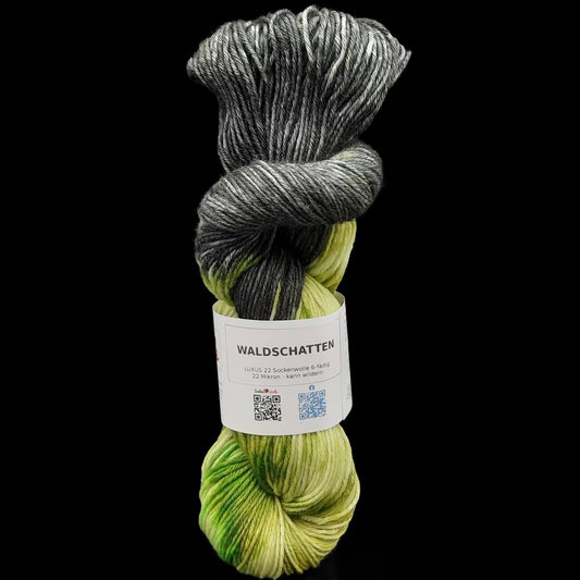 Sockenwolle LUXUS 22 "WALDSCHATTEN" | 6-fädig | 100g | kann wildern | 234