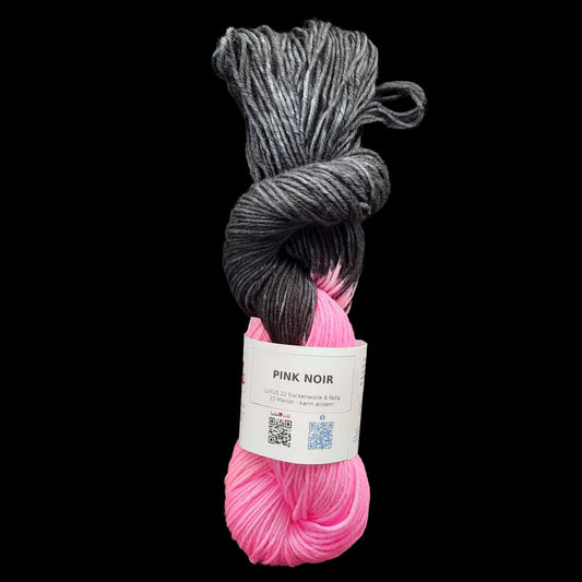 Sockenwolle LUXUS 22 "PINK NOIR" | 8-fädig | 100g | kann wildern | 245