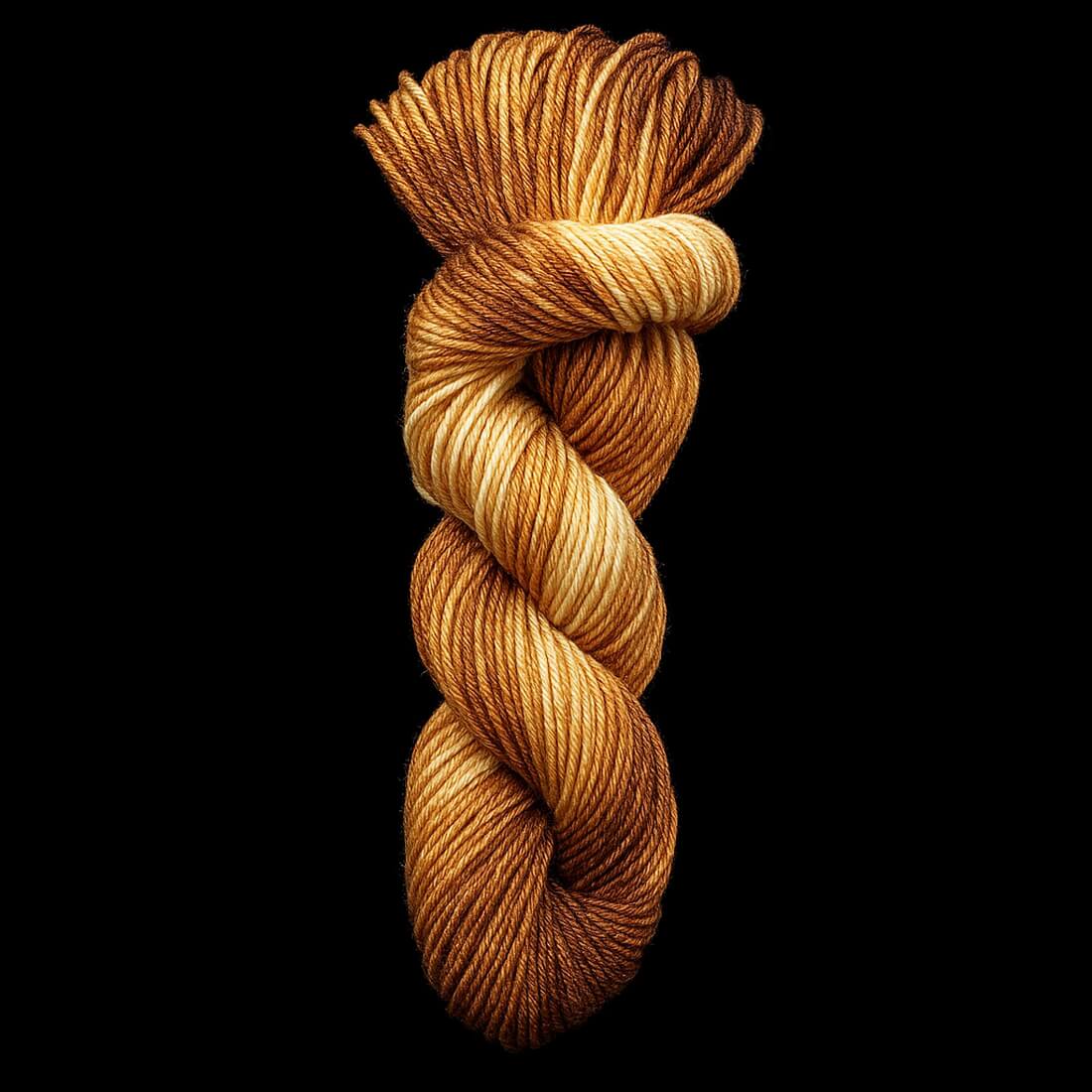 Sockenwolle LUXUS 22 "KARAMELKUSS" | 8-fädig | 100g | handgefärbt | 255