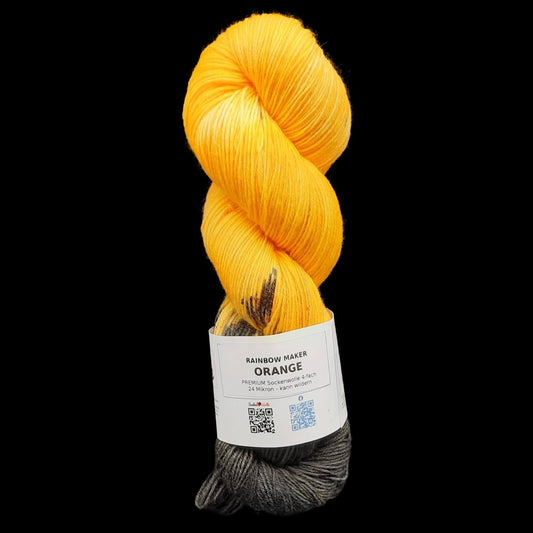 Sockenwolle PREMIUM "ORANGE" | 4-fädig | 100g | kann wildern | B281