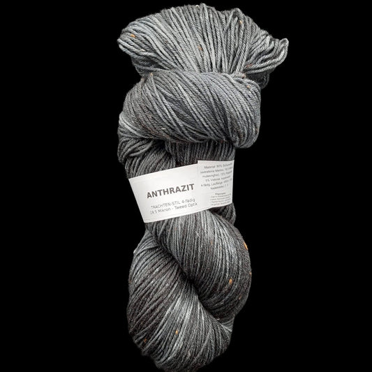 Trachtenwolle "ANTHRAZIT" | 4-fädig | 100g | handgefärbt | 472