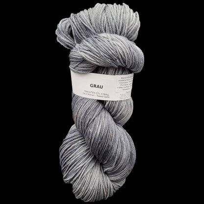 Trachtenwolle "GRAU" | 4-fädig | 100g | handgefärbt | 476