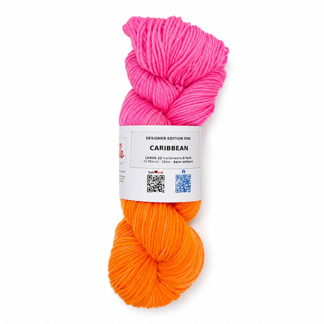 Sockenwolle LUXUS 22 "CARIBBEAN" | 6-fädig | 100g | kann wildern – pink
