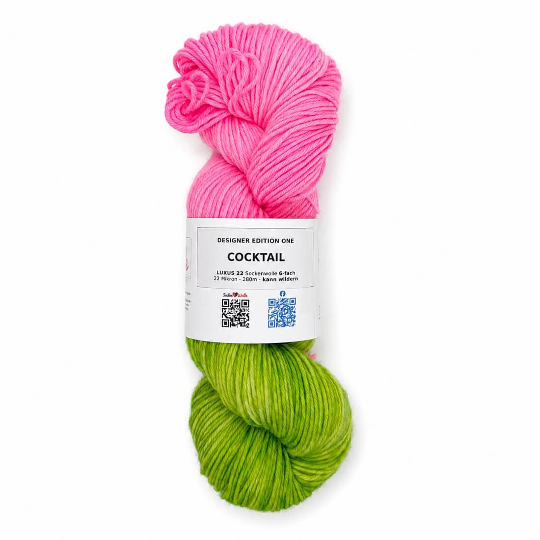 Sockenwolle LUXUS 22 "COCKTAIL" | 6-fädig | 100g | kann wildern – pink