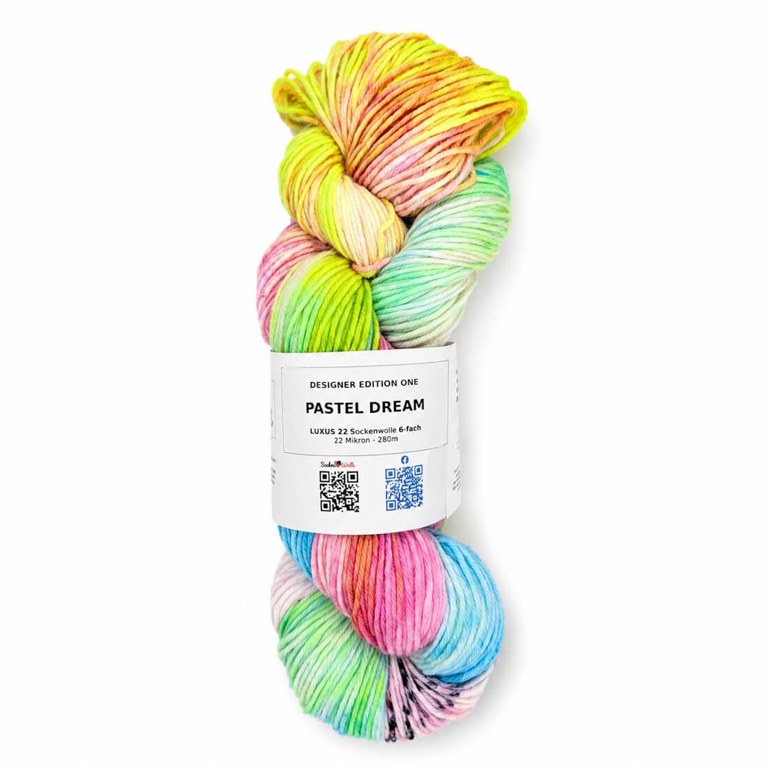 Sockenwolle LUXUS 22 "PASTEL DREAM" | 6-fädig | 100g | handgefärbt – hellgrün