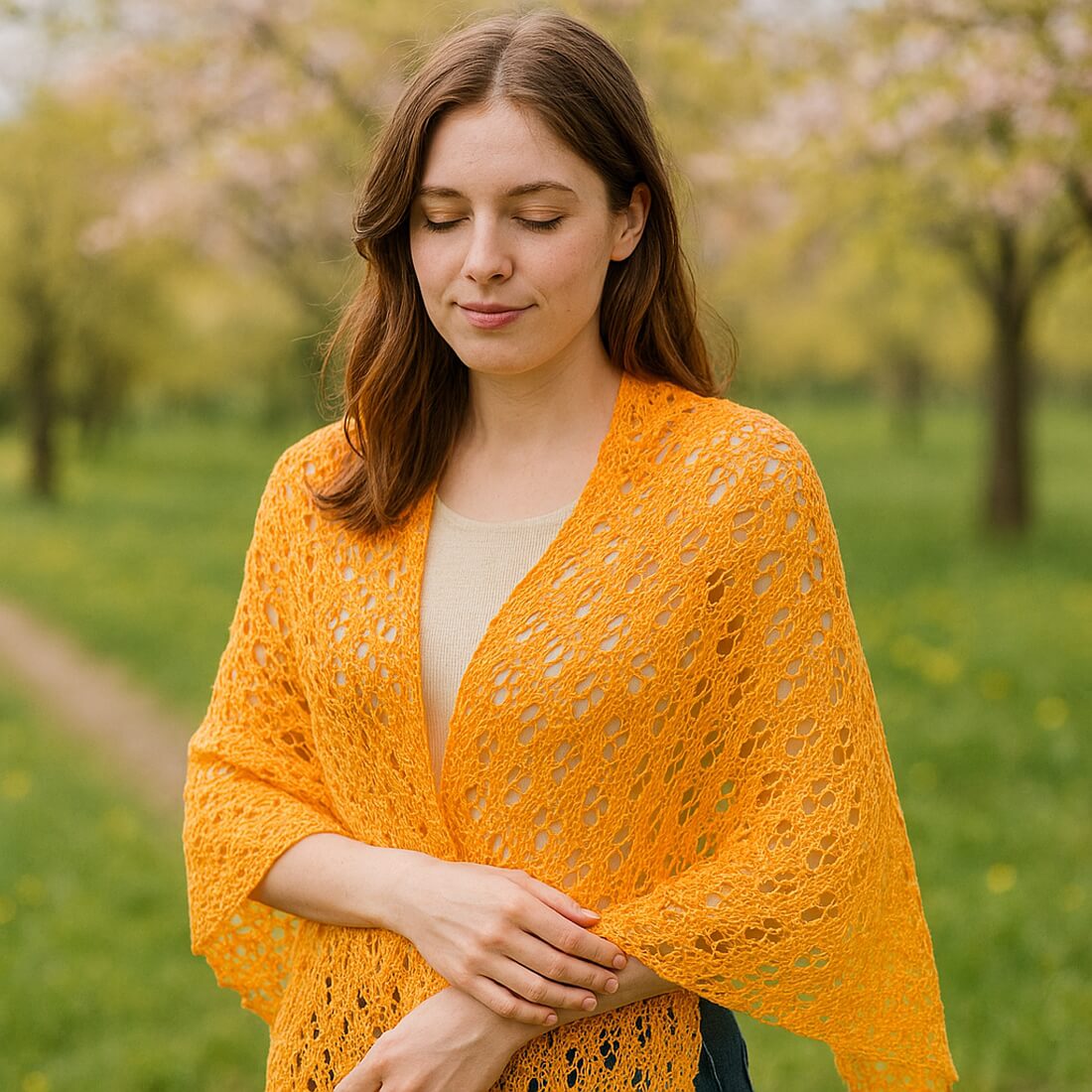 LACE "LIGHT ORANGE" | Nature Line Silk 800 | 100g | handgefärbt | 520