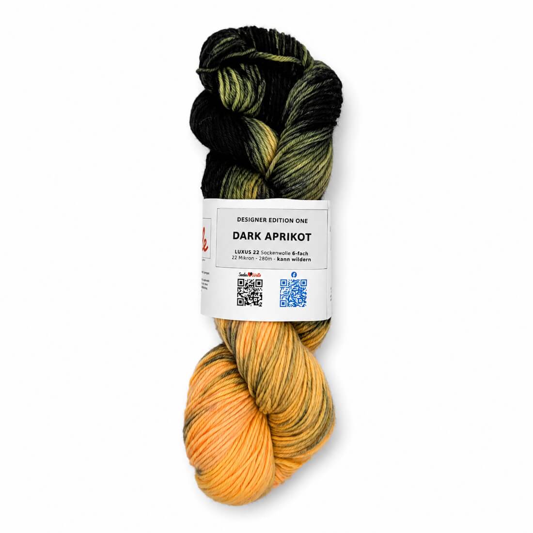 Sockenwolle LUXUS 22 "DARK APRIKOT" | 6-fädig | 100g | kann wildern – hellorange