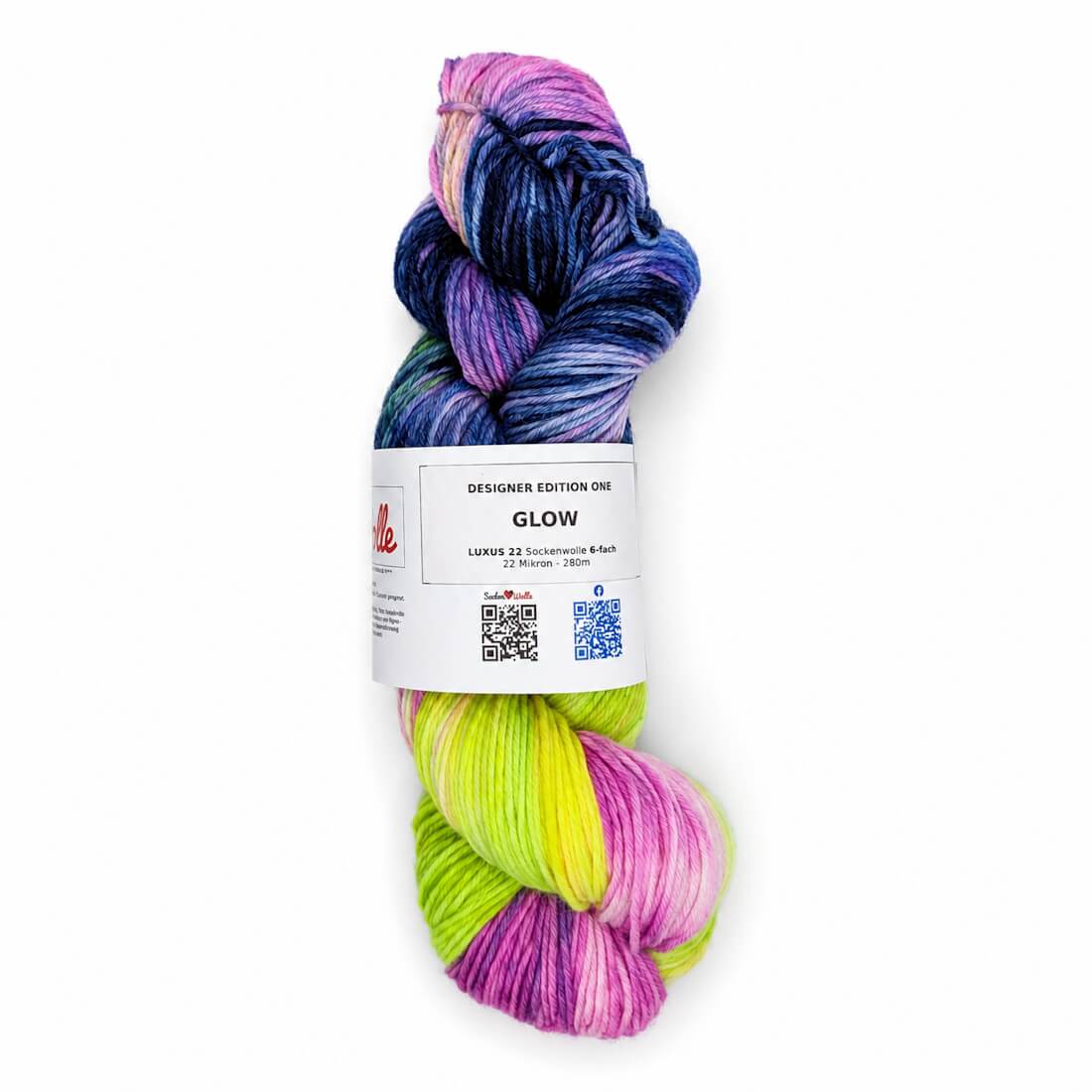 Sockenwolle LUXUS 22 "GLOW" | 6-fädig | 100g | handgefärbt – violett