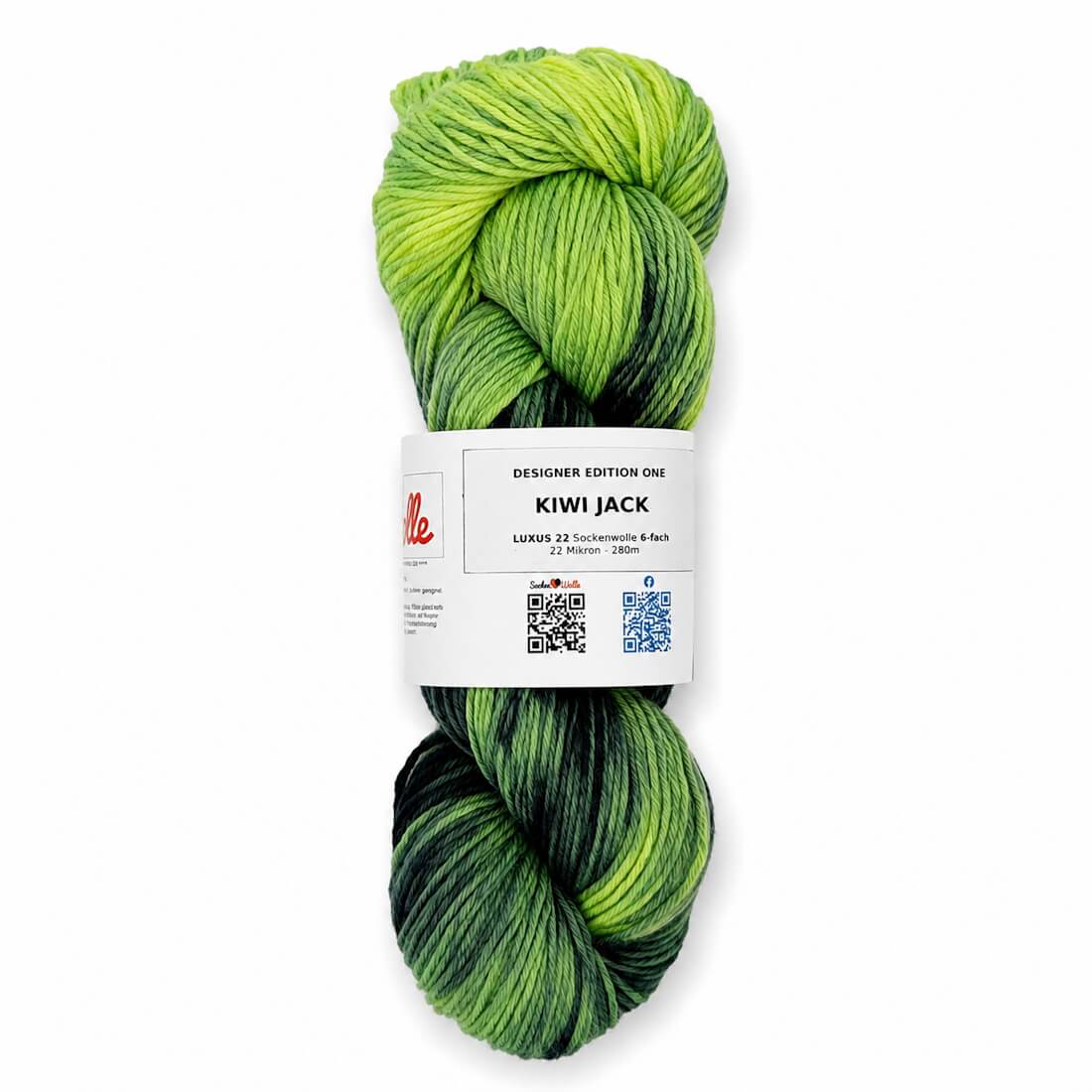 Sockenwolle LUXUS 22 "KIWI JACK" | 6-fädig | 100g | handgefärbt – grün