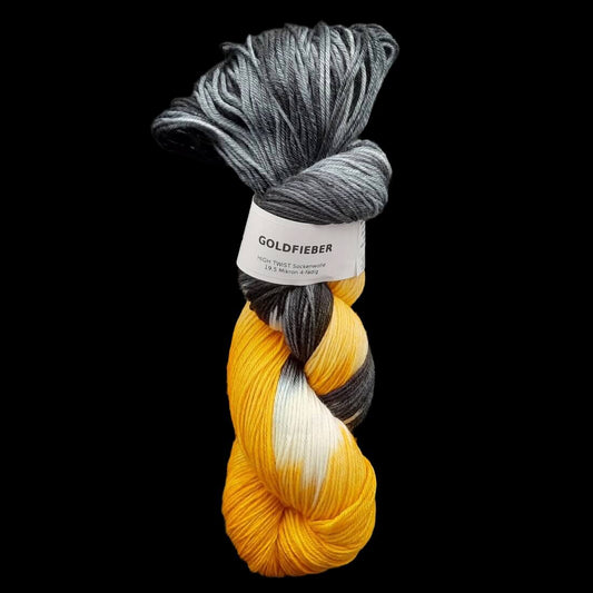 HIGH TWIST Sockenwolle "GOLDFIEBER" | 100g | handgefärbt | 611