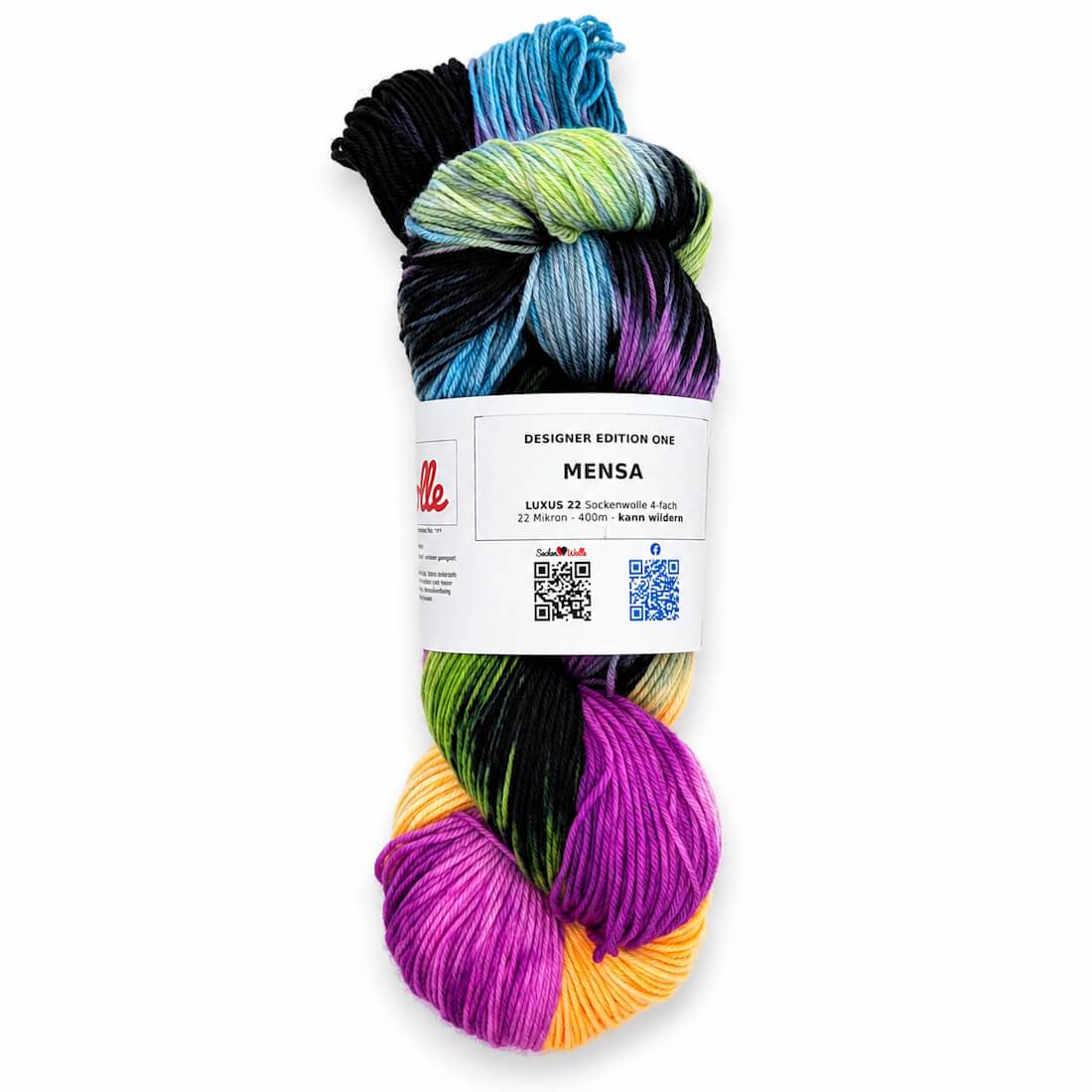 Sockenwolle LUXUS 22 "MENSA" | 4-fädig | 100g | kann wildern – schwarz
