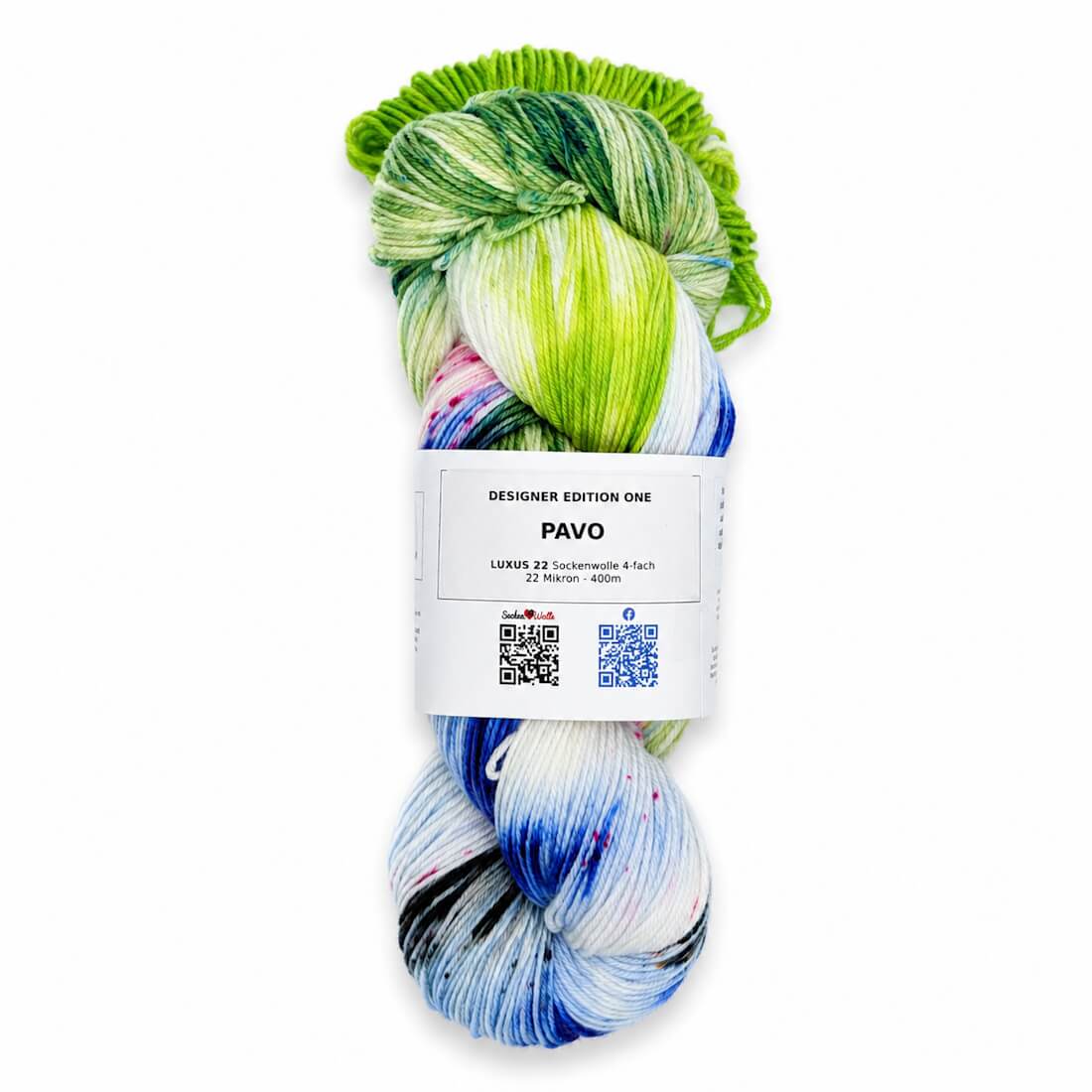 Sockenwolle LUXUS 22 "PAVO" | 4-fädig | 100g | handgefärbt – grün