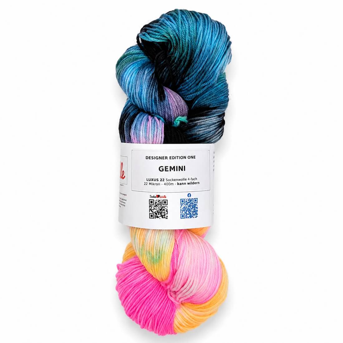 Sockenwolle LUXUS 22 "GEMINI" | 4-fädig | 100g | kann wildern – türkis