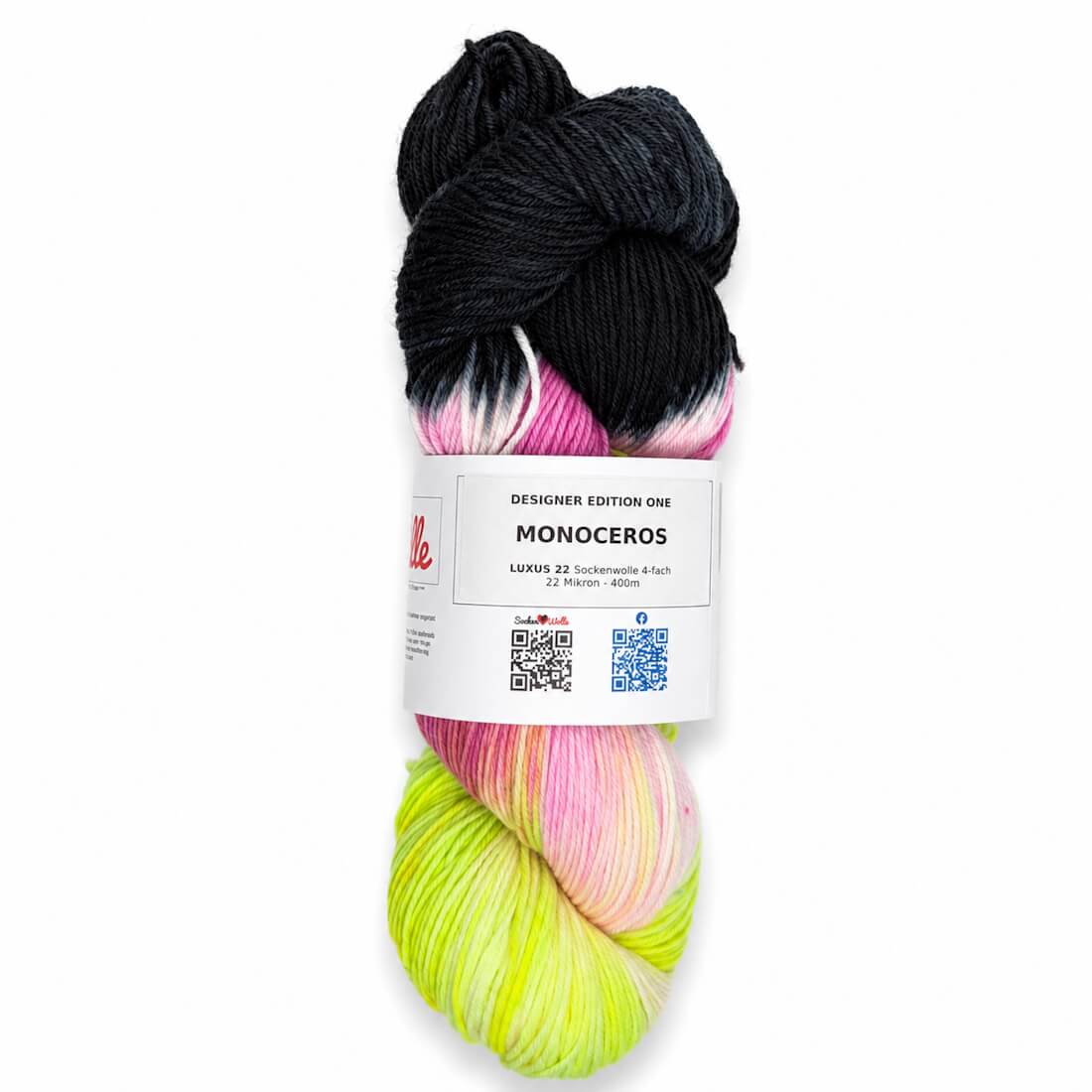 Sockenwolle LUXUS 22 "MONOCEROS" | 4-fädig | 100g | handgefärbt – schwarz