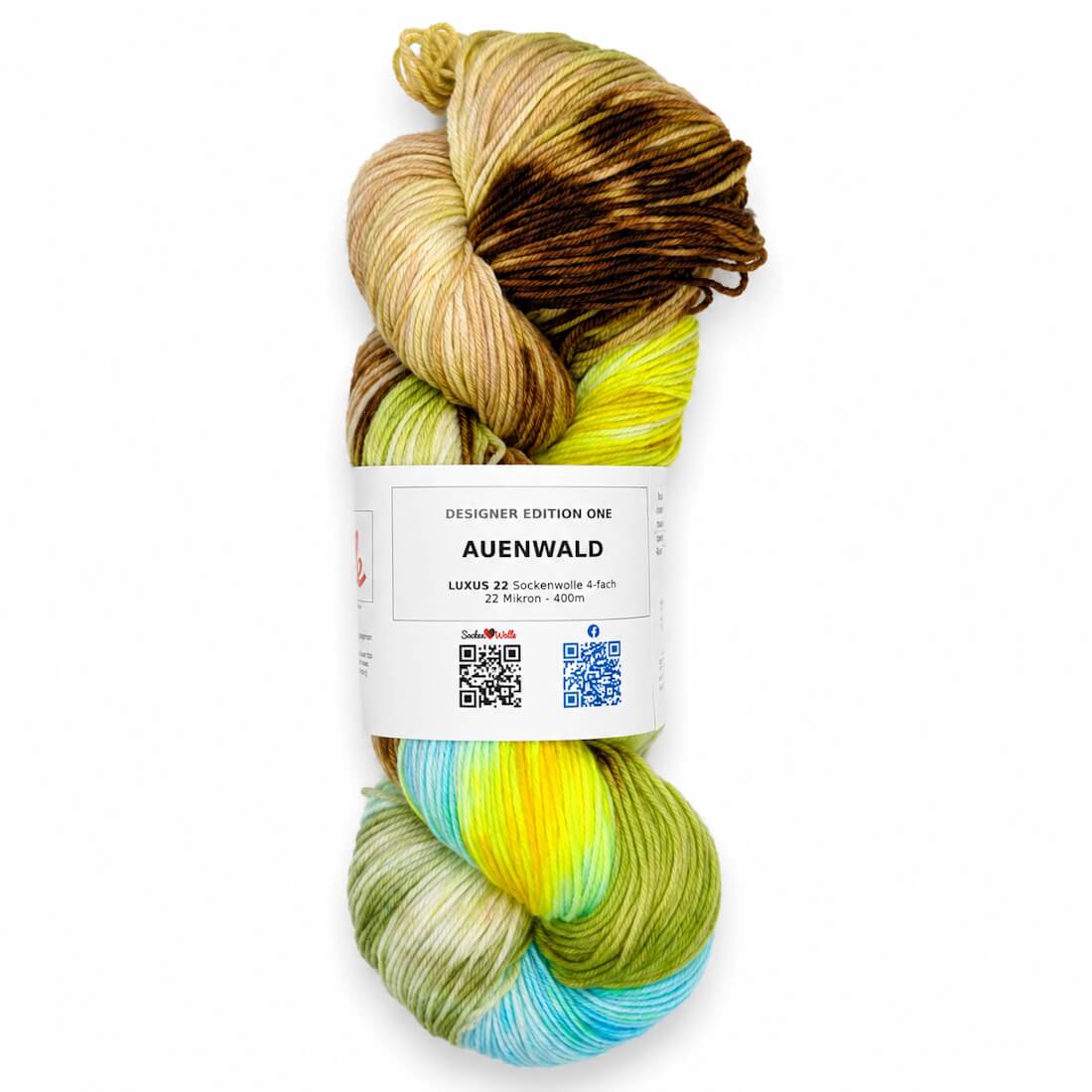 Sockenwolle LUXUS 22 "AUENWALD" | 4-fädig | 100g | handgefärbt – olivgrün