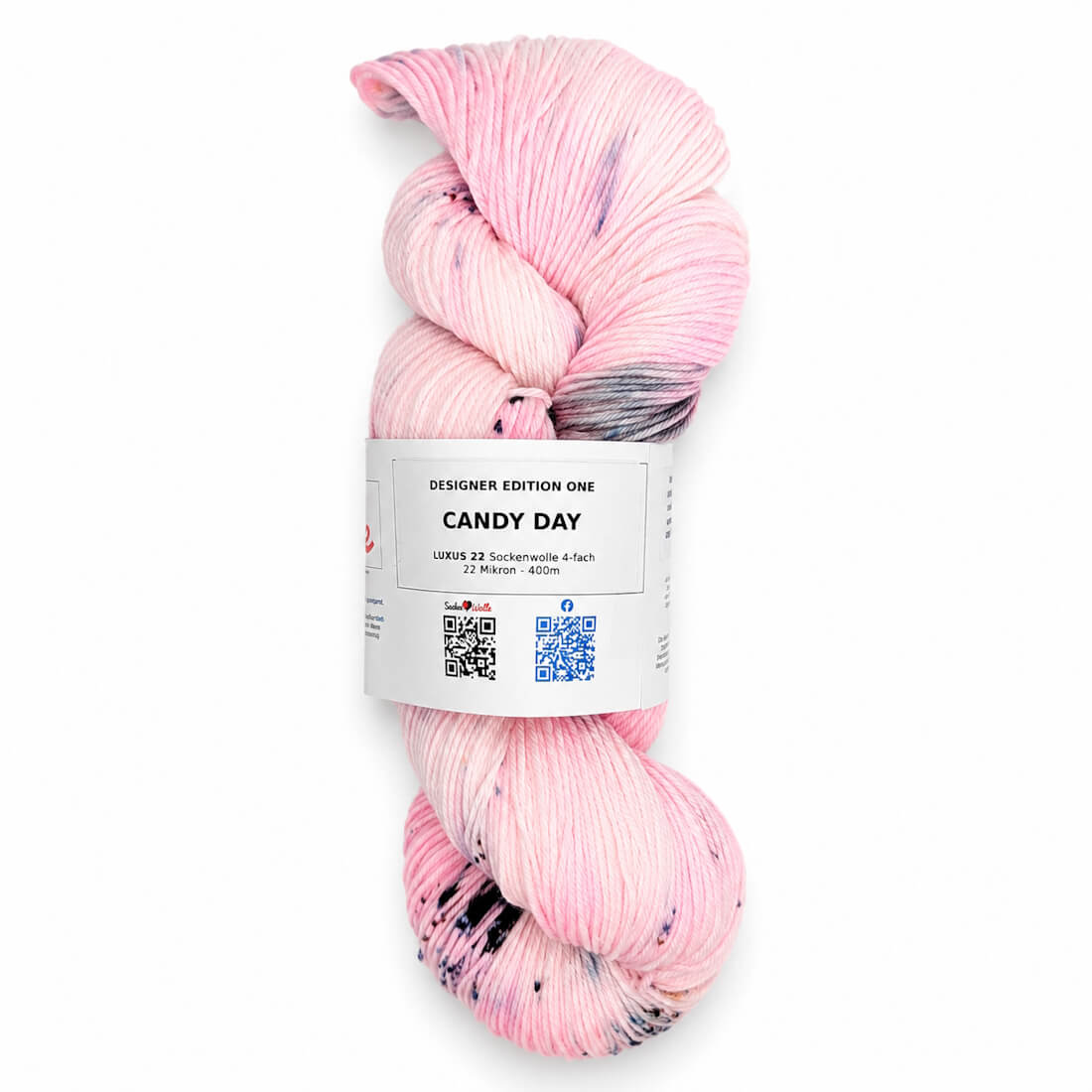 Sockenwolle LUXUS 22 "CANDY DAY" | 4-fädig | 100g | handgefärbt – puderrosa