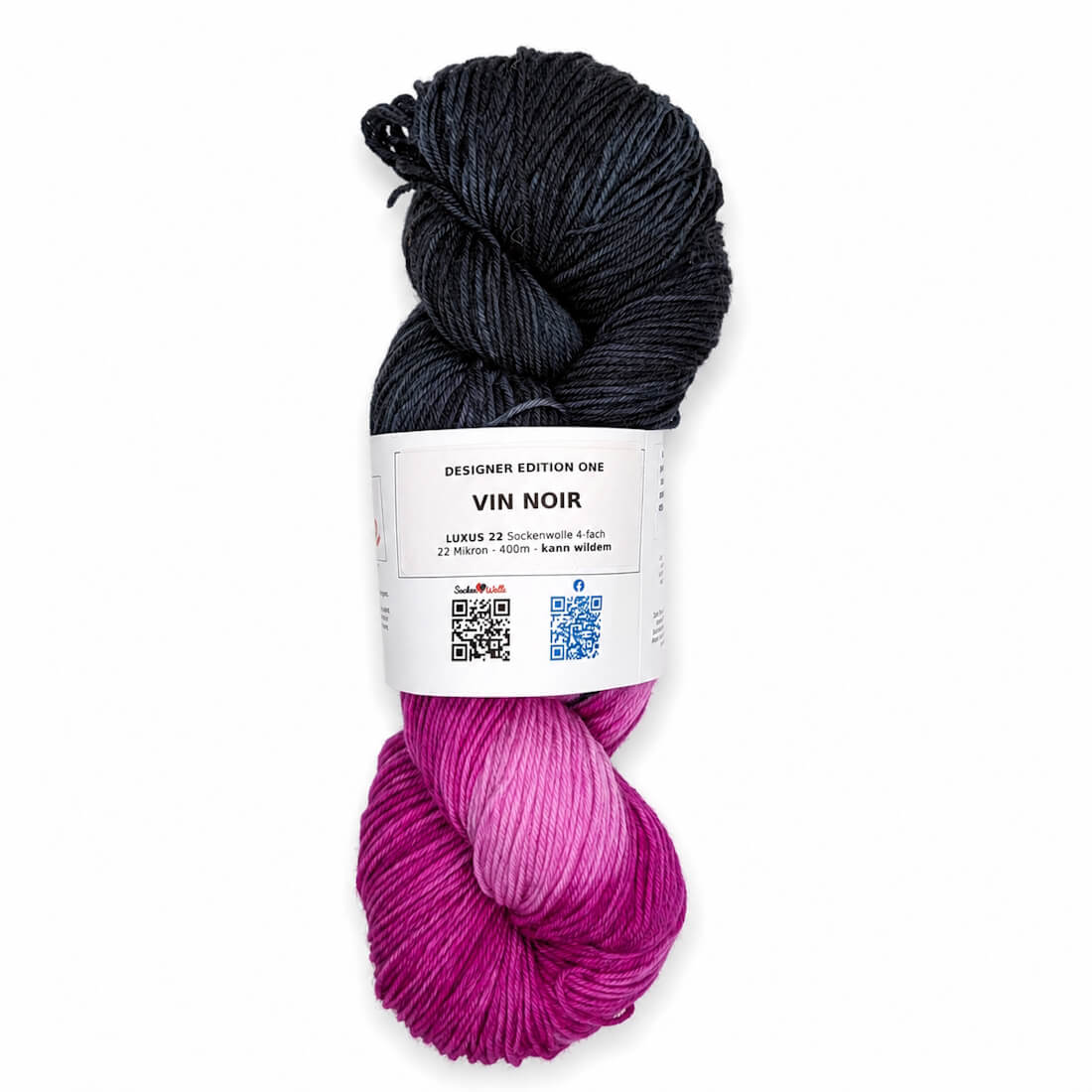Sockenwolle LUXUS 22 "VIN NOIR" | 4-fädig | 100g | kann wildern – schwarz