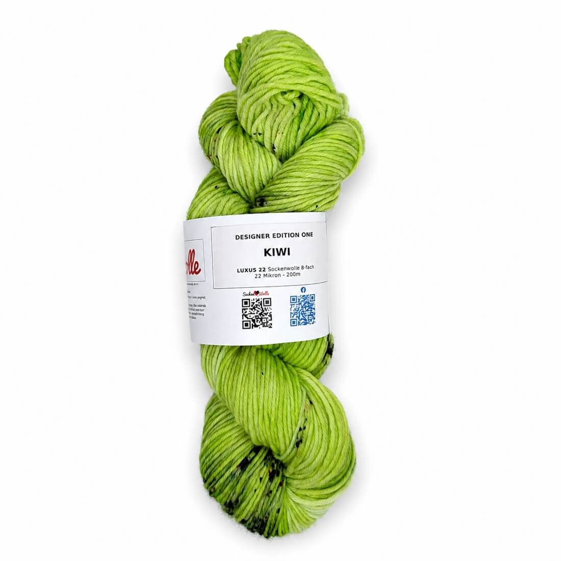 Sockenwolle LUXUS 22 "KIWI" | 8-fädig | 100g | handgefärbt – limette
