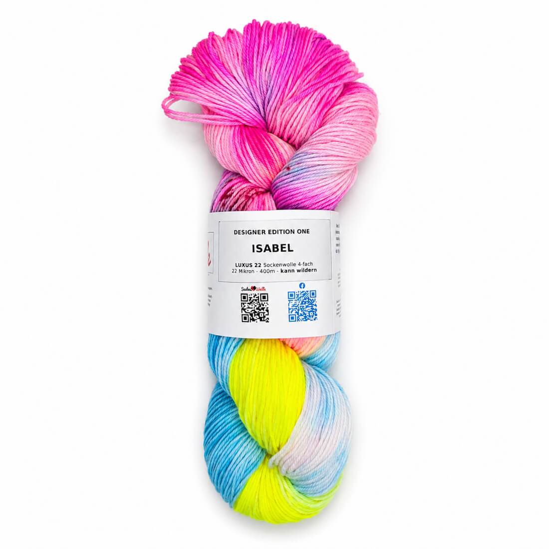 Sockenwolle LUXUS 22 "ISABEL" | 4-fädig | 100g | kann wildern – pink