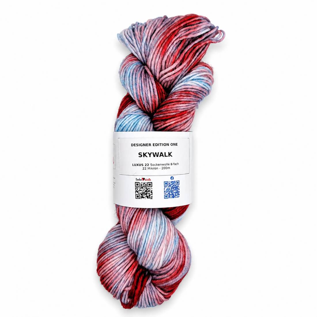 Sockenwolle LUXUS 22 "SKYWALK" | 8-fädig | 100g | handgefärbt – altrosa